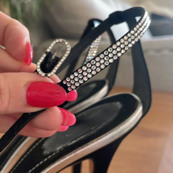 🖤 Rene Caovilla Crystal Platform High Heels in Black size 39.5 - Picture 8 of 13